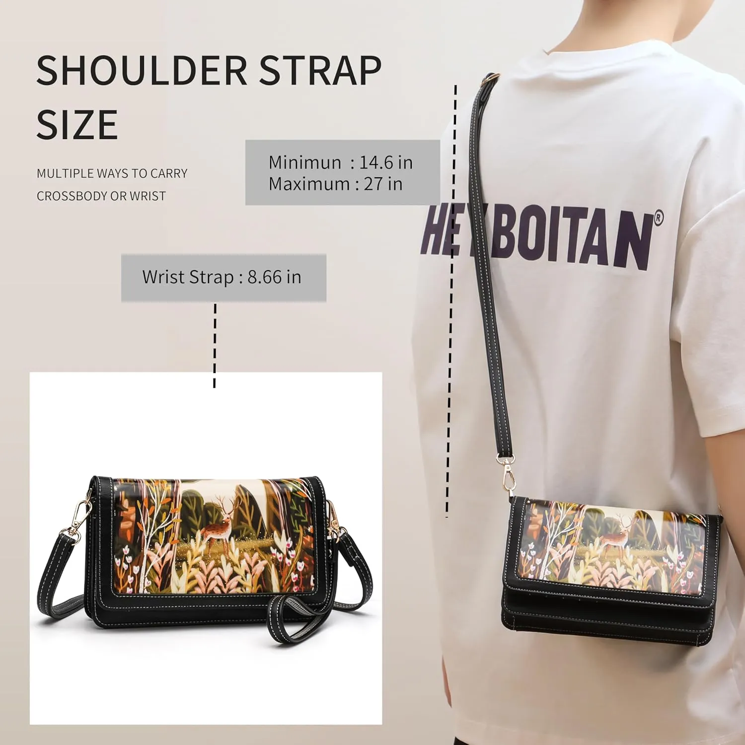 Crossbody Bags For Women Wristlet Wallet Phone Purse Shoulder handbags Multi-Function Small RFID Clutch Card Holder…