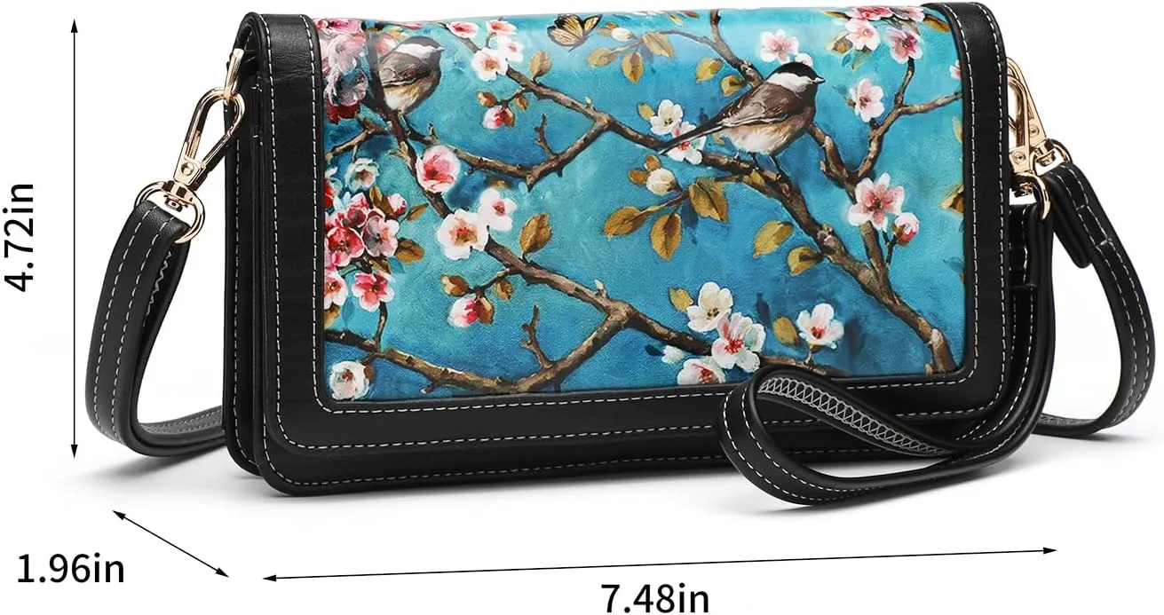 Crossbody Bags For Women Wristlet Wallet Phone Purse Shoulder handbags Multi-Function Small RFID Clutch Card Holder…