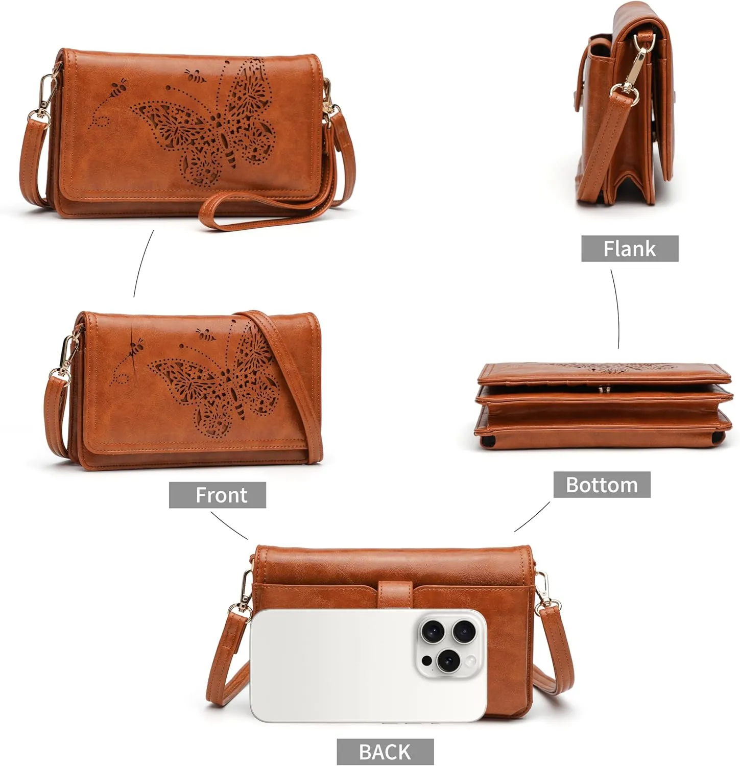 Crossbody Bags For Women Wristlet Wallet Phone Purse Shoulder handbags Multi-Function Small RFID Clutch Card Holder