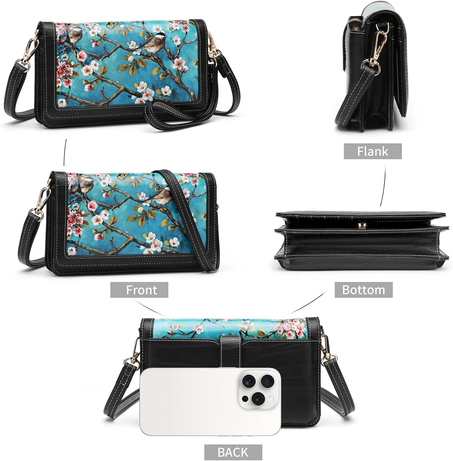 Crossbody Bags For Women Wristlet Wallet Phone Purse Shoulder handbags Multi-Function Small RFID Clutch Card Holder…