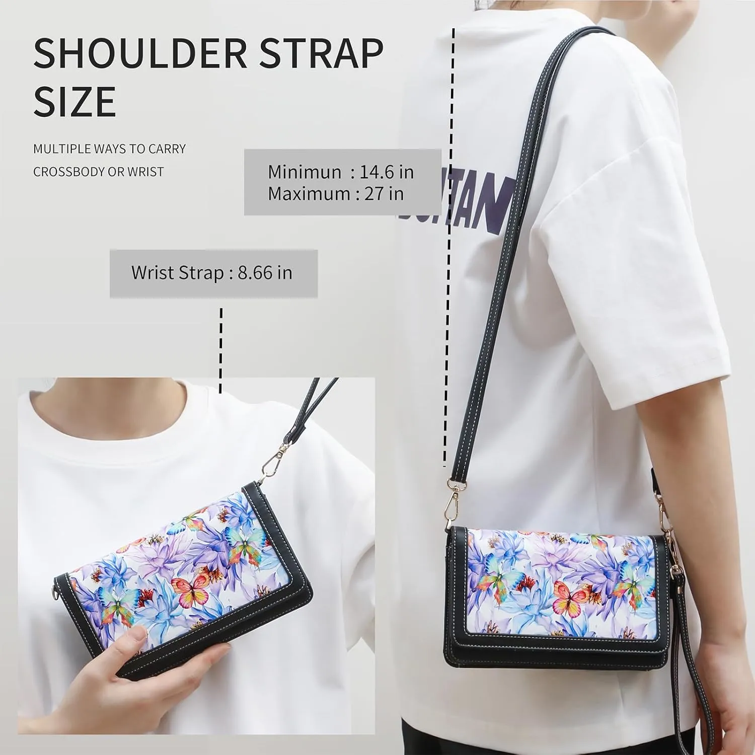Crossbody Bags For Women Wristlet Wallet Phone Purse Shoulder handbags Multi-Function Small RFID Clutch Card Holder…