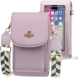 CrossBody Bags with Touchscreen Cell Phone Purse Window Zipper Pocket,RFID Blocking Card Holder iPhone bag for Women