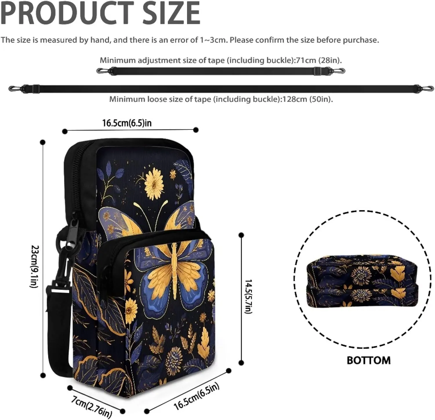 Crossbody Phone Bag Shoulder Arm Bag Cell Phone Purse Key Holder Credit Card Organiser Wallet