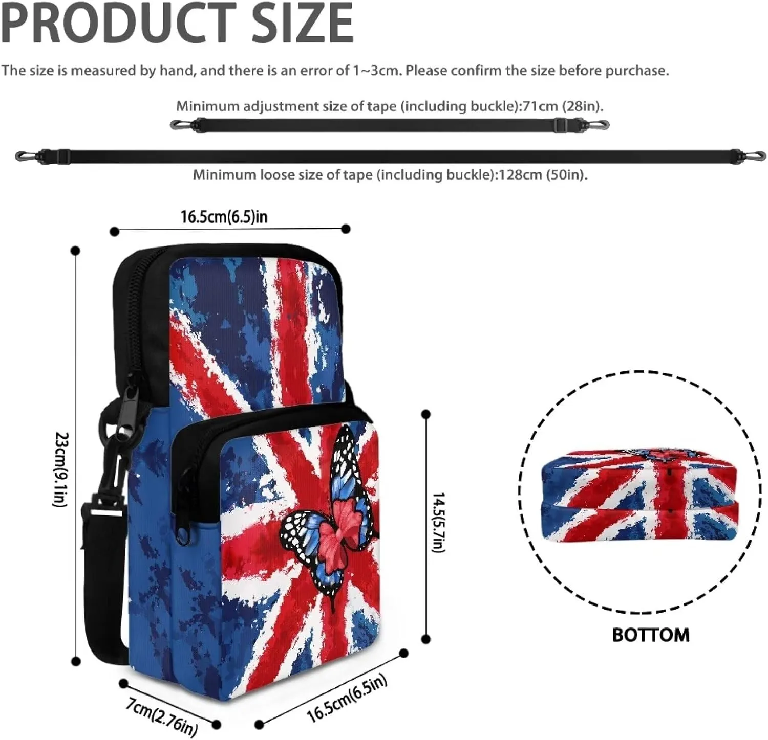 Crossbody Phone Bag Shoulder Arm Bag Cell Phone Purse Key Holder Credit Card Organiser Wallet