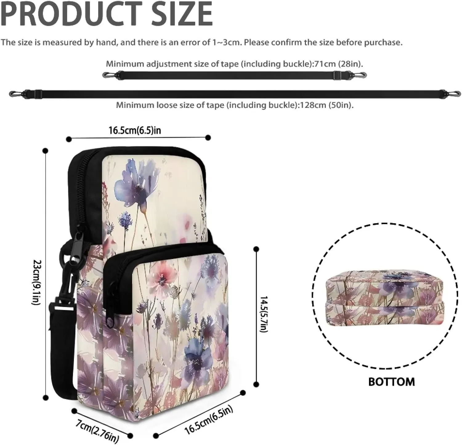 Crossbody Phone Bag Shoulder Arm Bag Cell Phone Purse Key Holder Credit Card Organiser Wallet