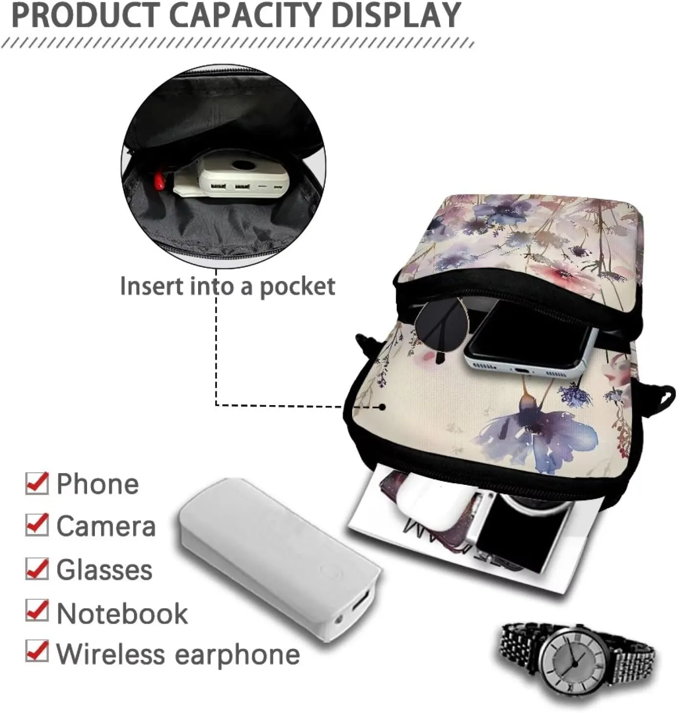 Crossbody Phone Bag Shoulder Arm Bag Cell Phone Purse Key Holder Credit Card Organiser Wallet