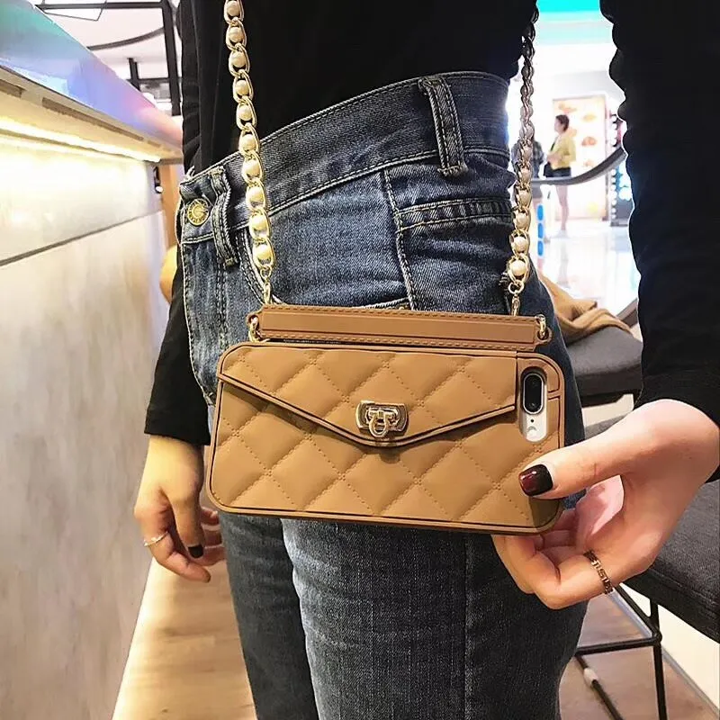 Crossbody Phone Case With Long Strap Chain For iPhone