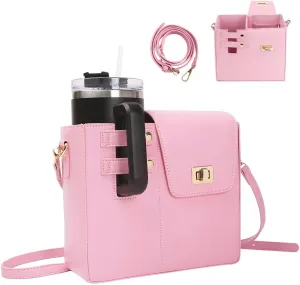 Crossbody Purse with Water Bottle Holder, Multifunctional, Compatible with Many Cups