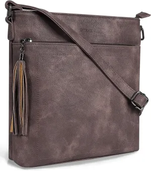 Crossbody Purses for Women, Premium Vagan Leather Crossbody Bag, Adjustable Strap Lightweight Shoulder Bag with Tassel