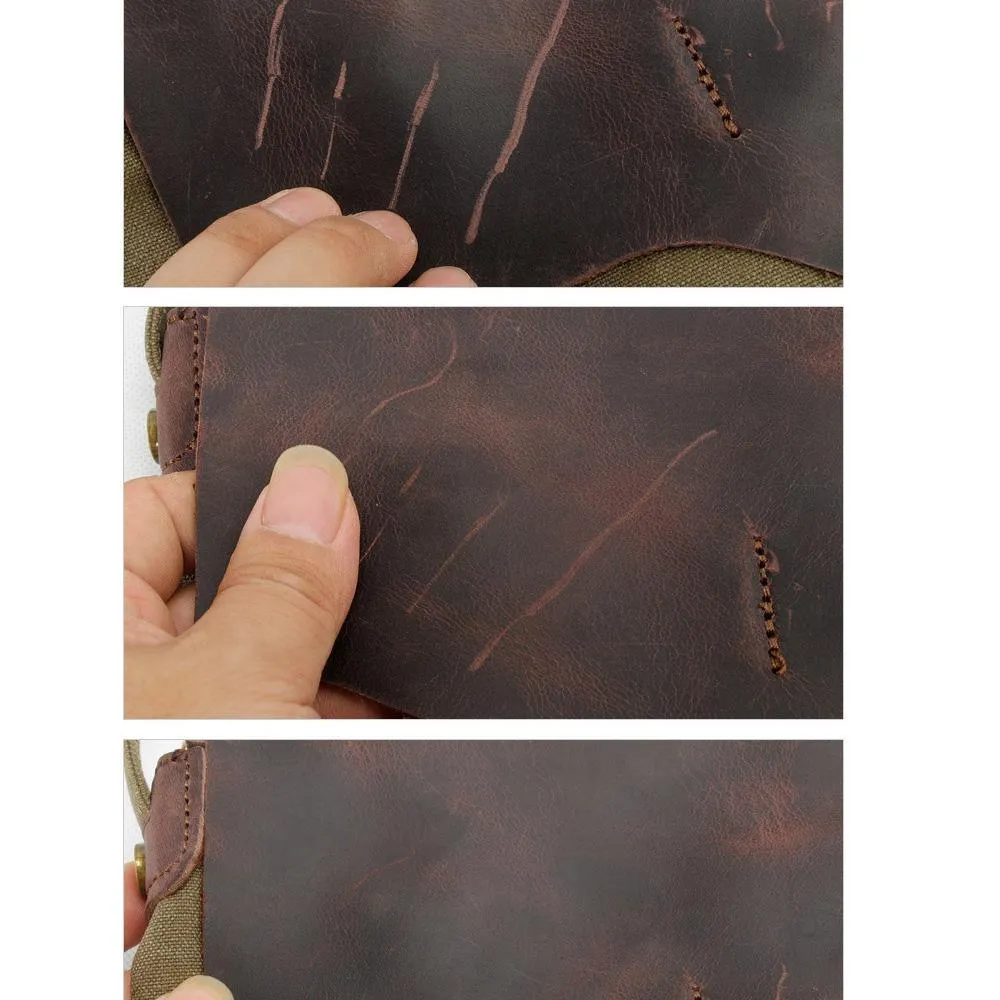Crossbody Sling Bag Mens Crazy Horse Leather