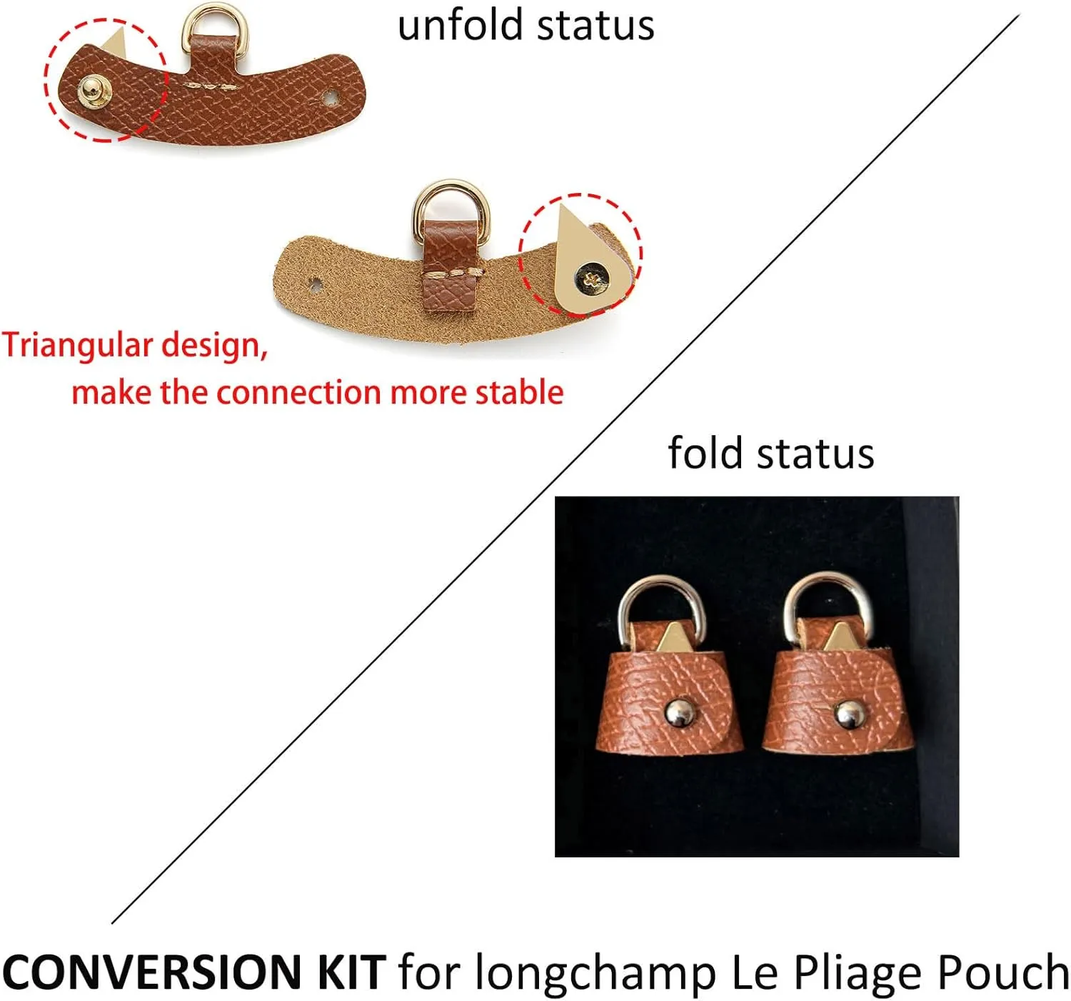 Crossbody Strap Compatible for Longchamp LP Xtra XS Pouch, Conversion Kit,GOLD Hardware