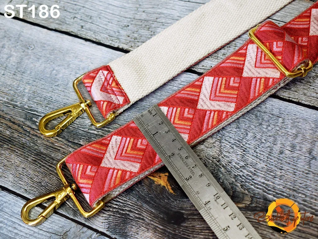 Crossbody Strap for Purses Embroidered Handbag Boho Bag Strap Adjustable Camera Strap Embroidery Replacement Strap Guitar Strap Gift for her