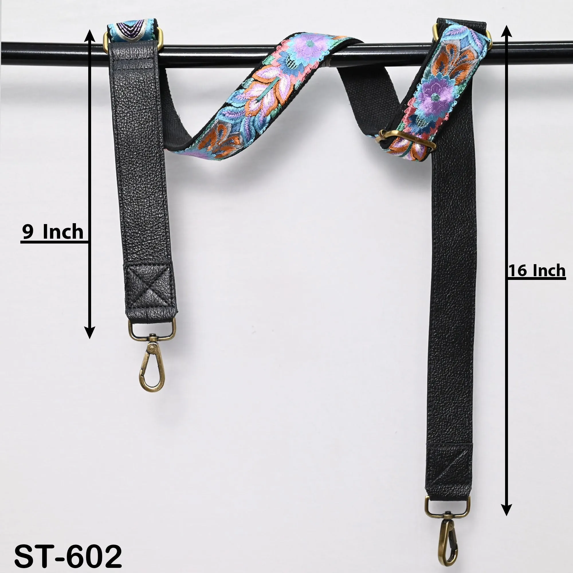 Crossbody Strap Replacement Black Leather Handbag Boho Messanger Bag Adjustable Strap Purses, Laptop Bags Embroidery Christmas Gift Mother