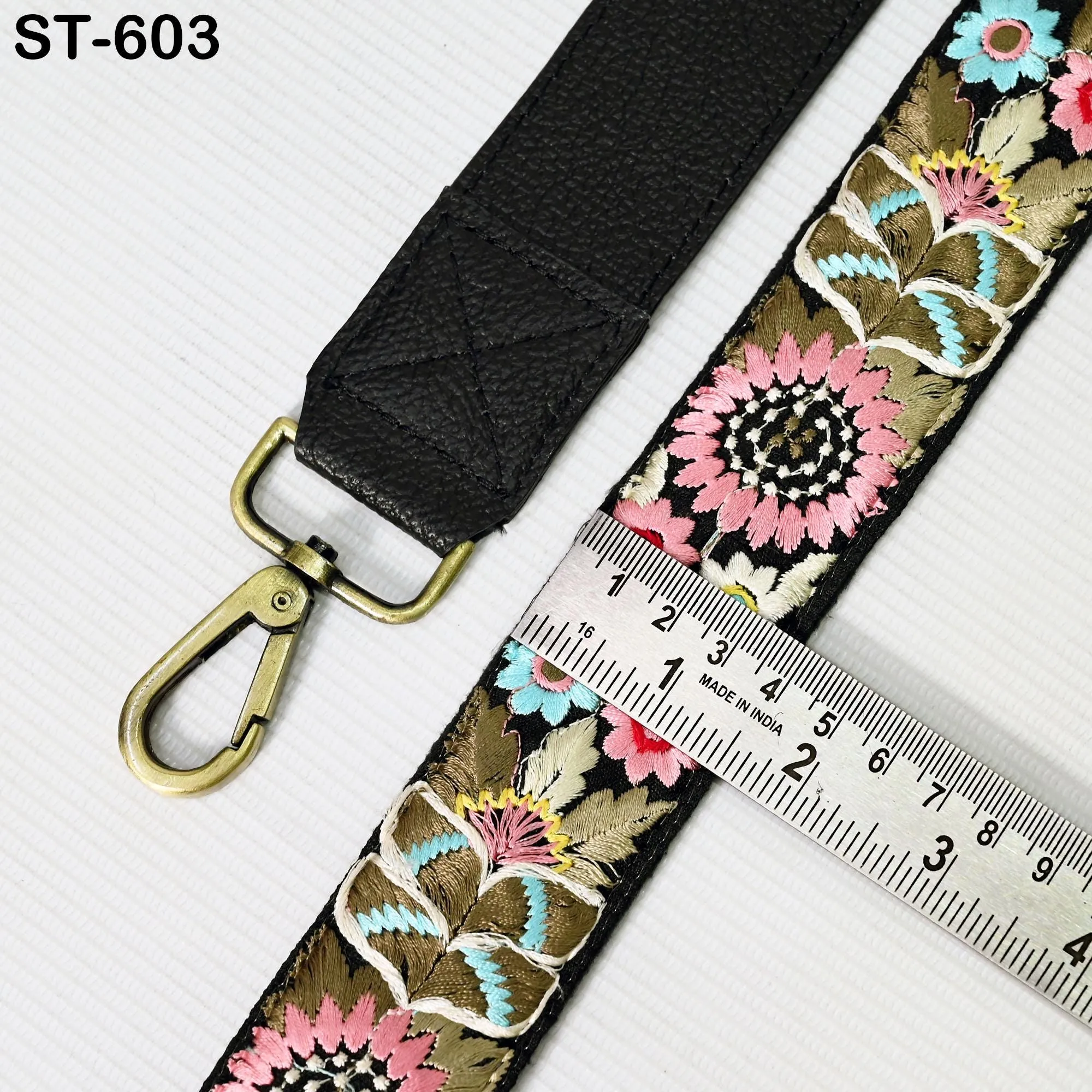 Crossbody Strap Replacement Black Leather Handbag Boho Messanger Bag Adjustable Strap Purses, Laptop Bags Embroidery Christmas Gift Mother