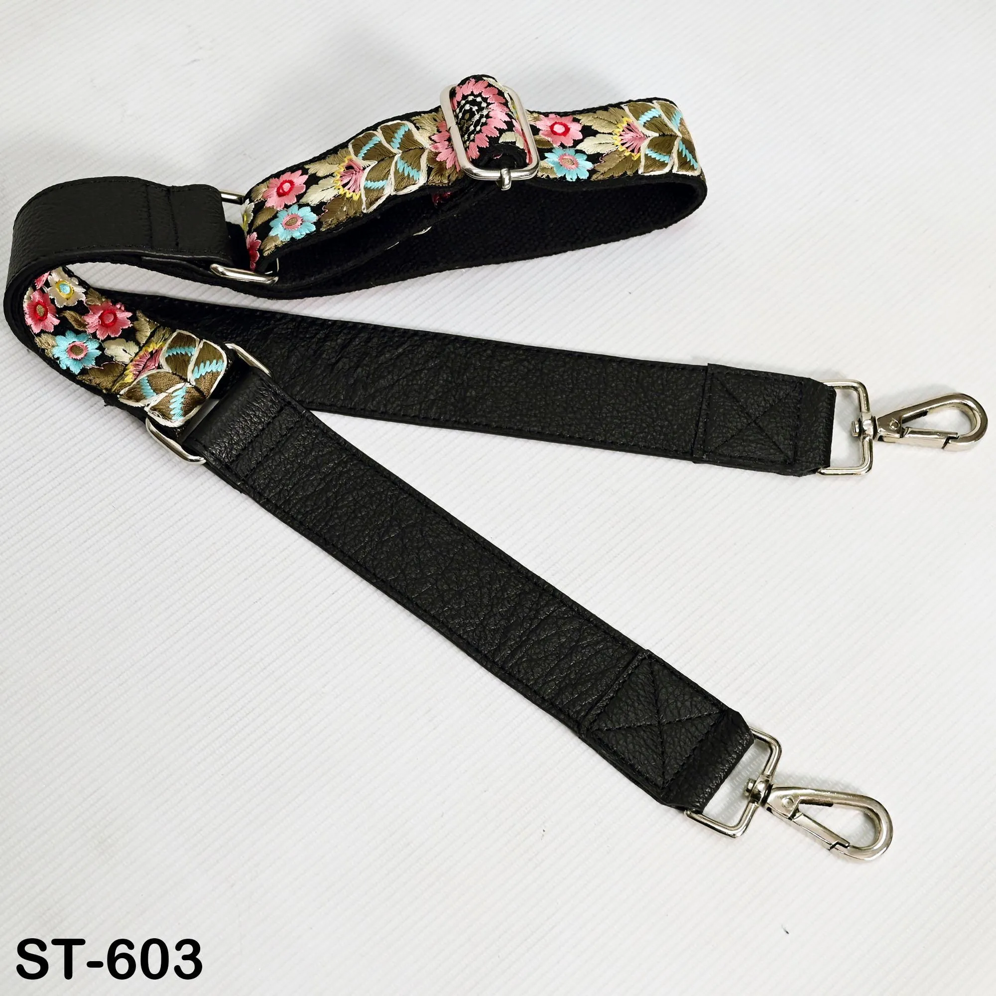 Crossbody Strap Replacement Black Leather Handbag Boho Messanger Bag Adjustable Strap Purses, Laptop Bags Embroidery Christmas Gift Mother