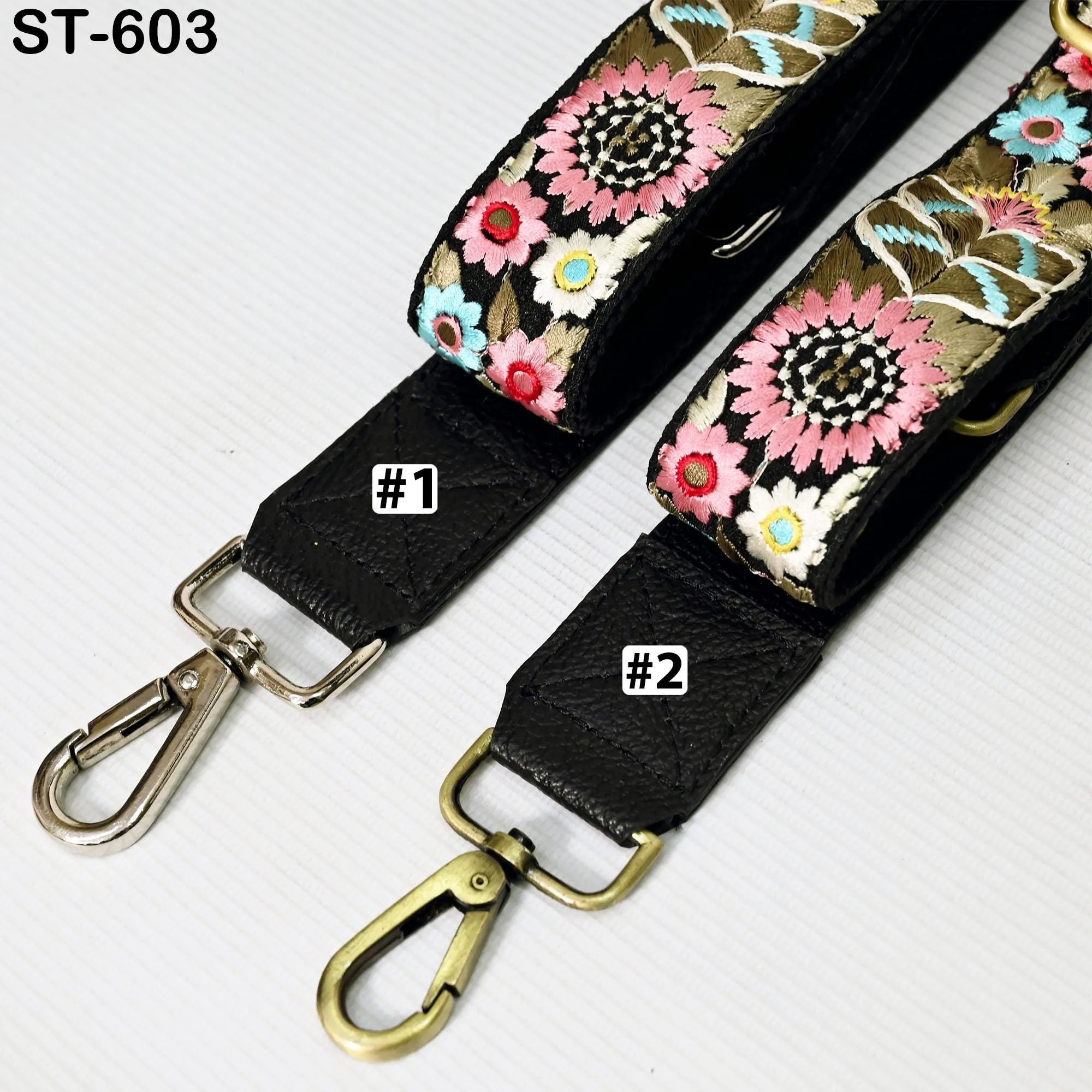 Crossbody Strap Replacement Black Leather Handbag Boho Messanger Bag Adjustable Strap Purses, Laptop Bags Embroidery Christmas Gift Mother