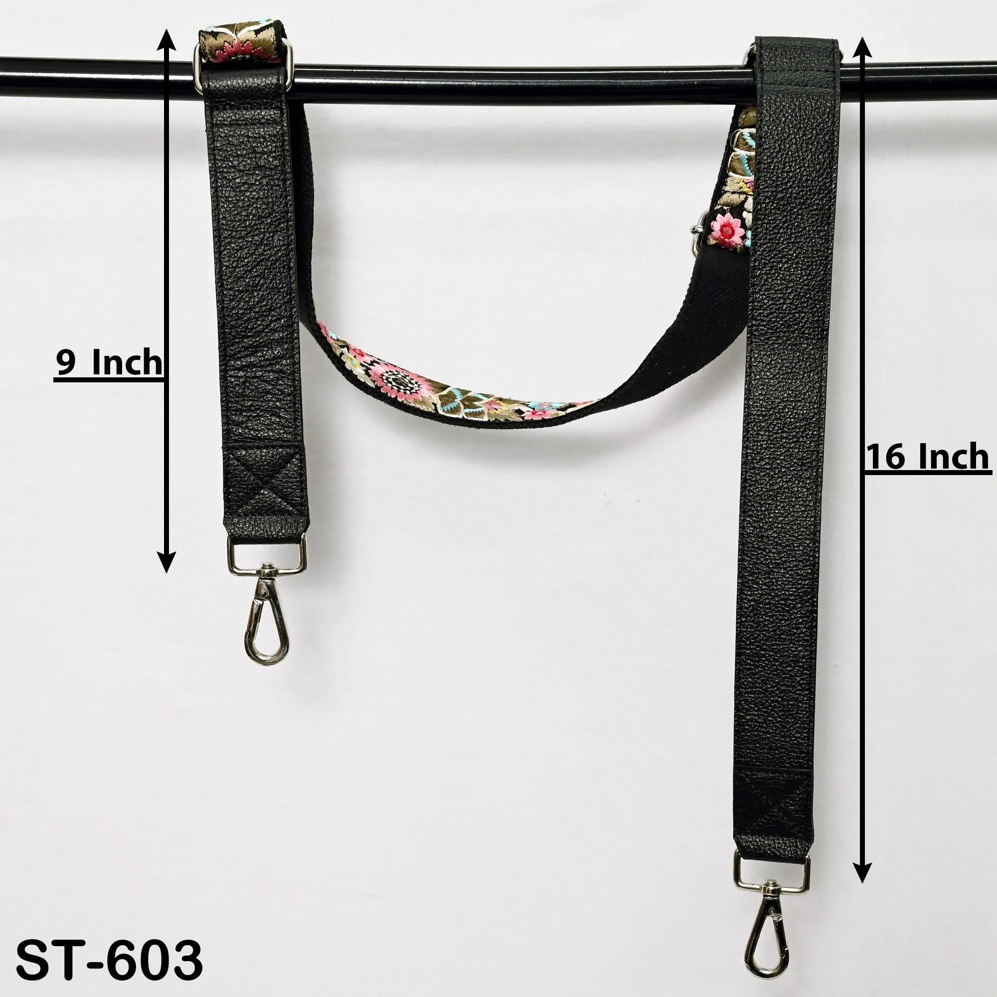 Crossbody Strap Replacement Black Leather Handbag Boho Messanger Bag Adjustable Strap Purses, Laptop Bags Embroidery Christmas Gift Mother