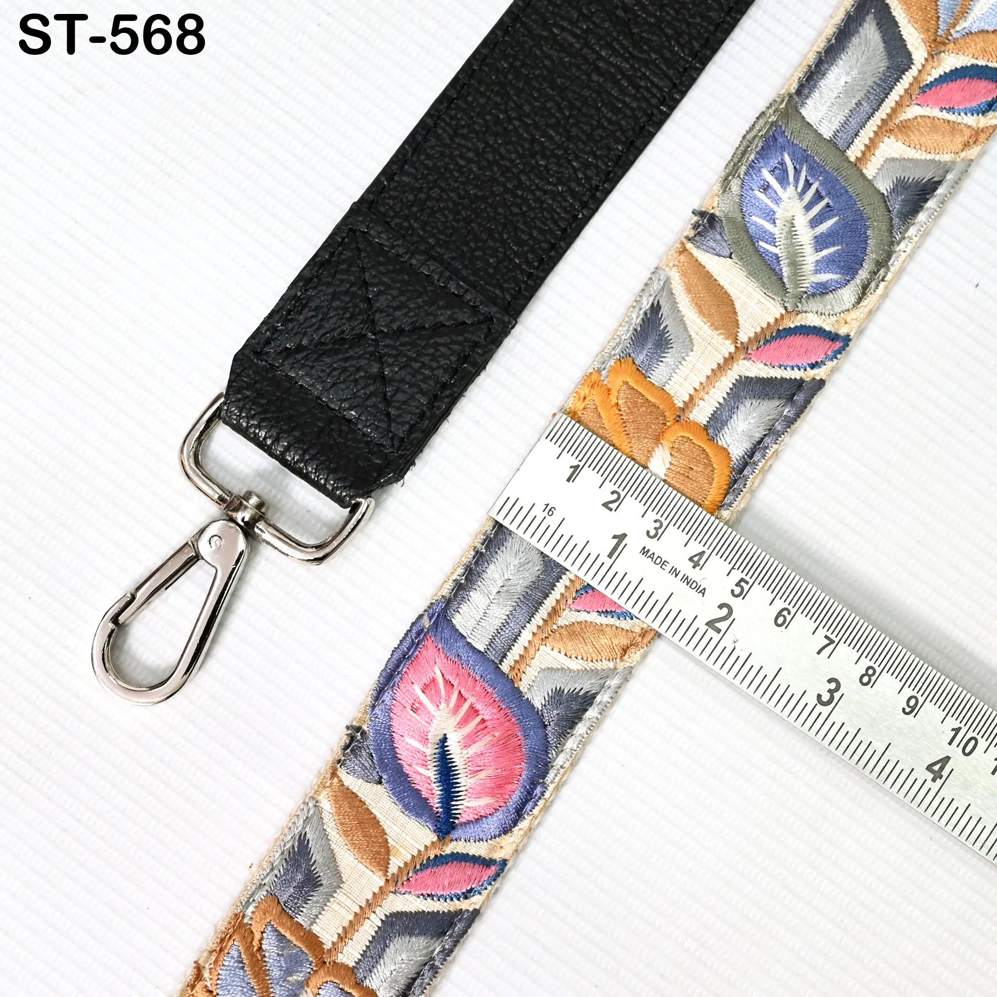 Crossbody Strap Replacement Black Leather Handbag Boho Messanger Bag Adjustable Strap Purses, Laptop Bags Embroidery Christmas Gift Sister