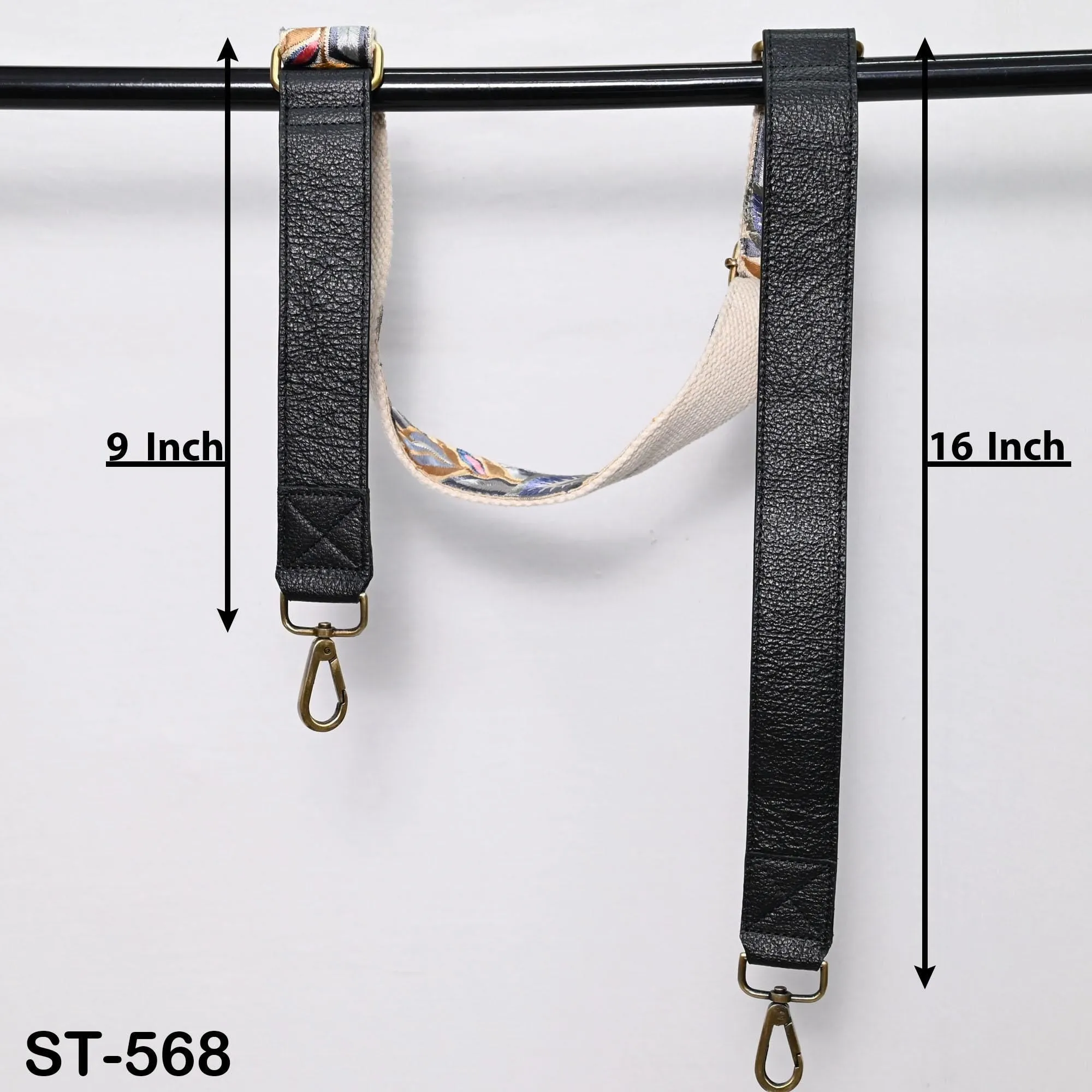 Crossbody Strap Replacement Black Leather Handbag Boho Messanger Bag Adjustable Strap Purses, Laptop Bags Embroidery Christmas Gift Sister