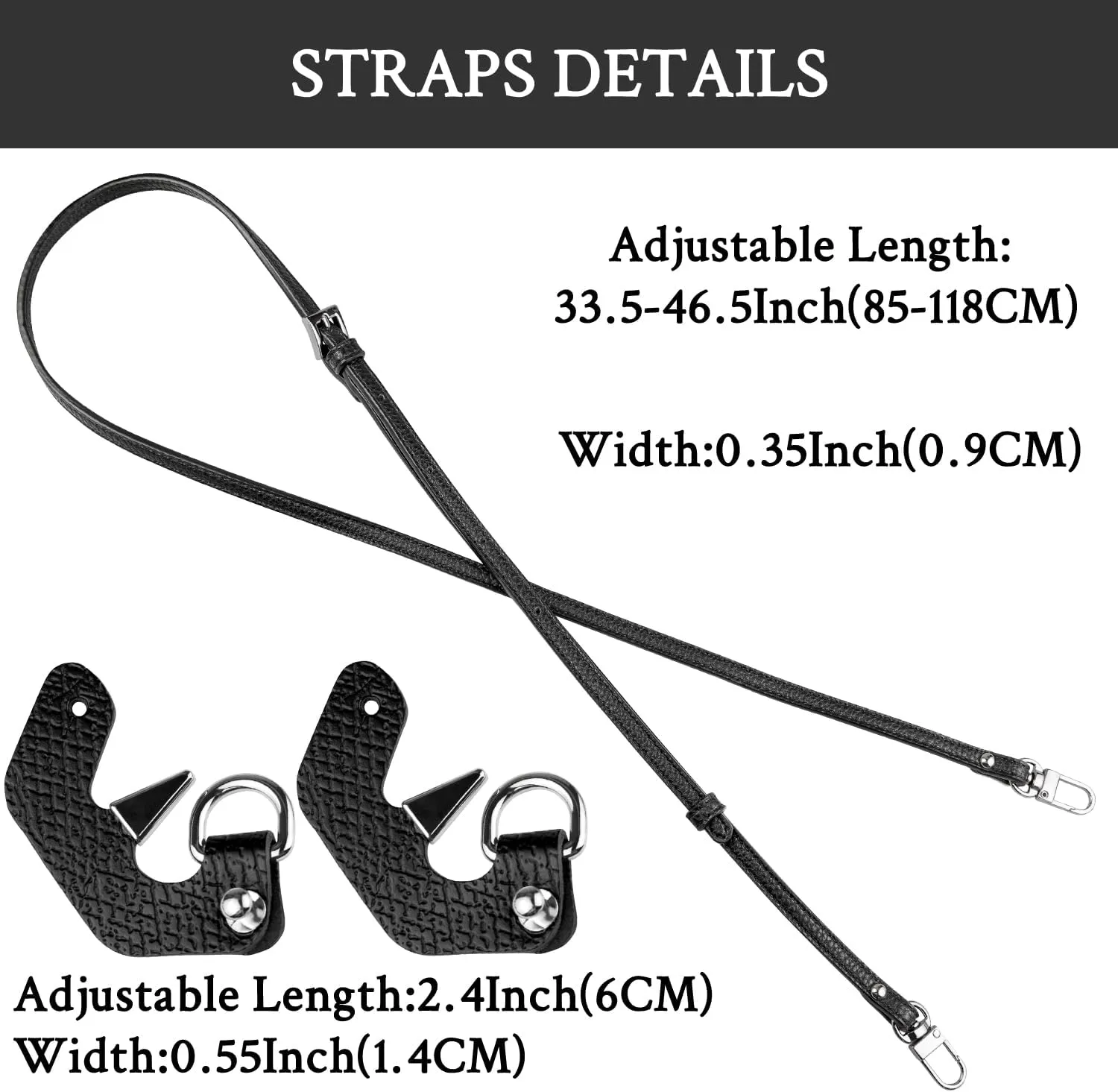 Crossbody Strap Replacement for Longchamp Pouch with Handle Mini Bag Adjustable Conversion Kit for Long Champ(Width:9mm,Color:Black)