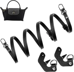 Crossbody Strap Replacement for Longchamp Pouch with Handle Mini Bag Adjustable Conversion Kit for Long Champ(Width:9mm,Color:Black)