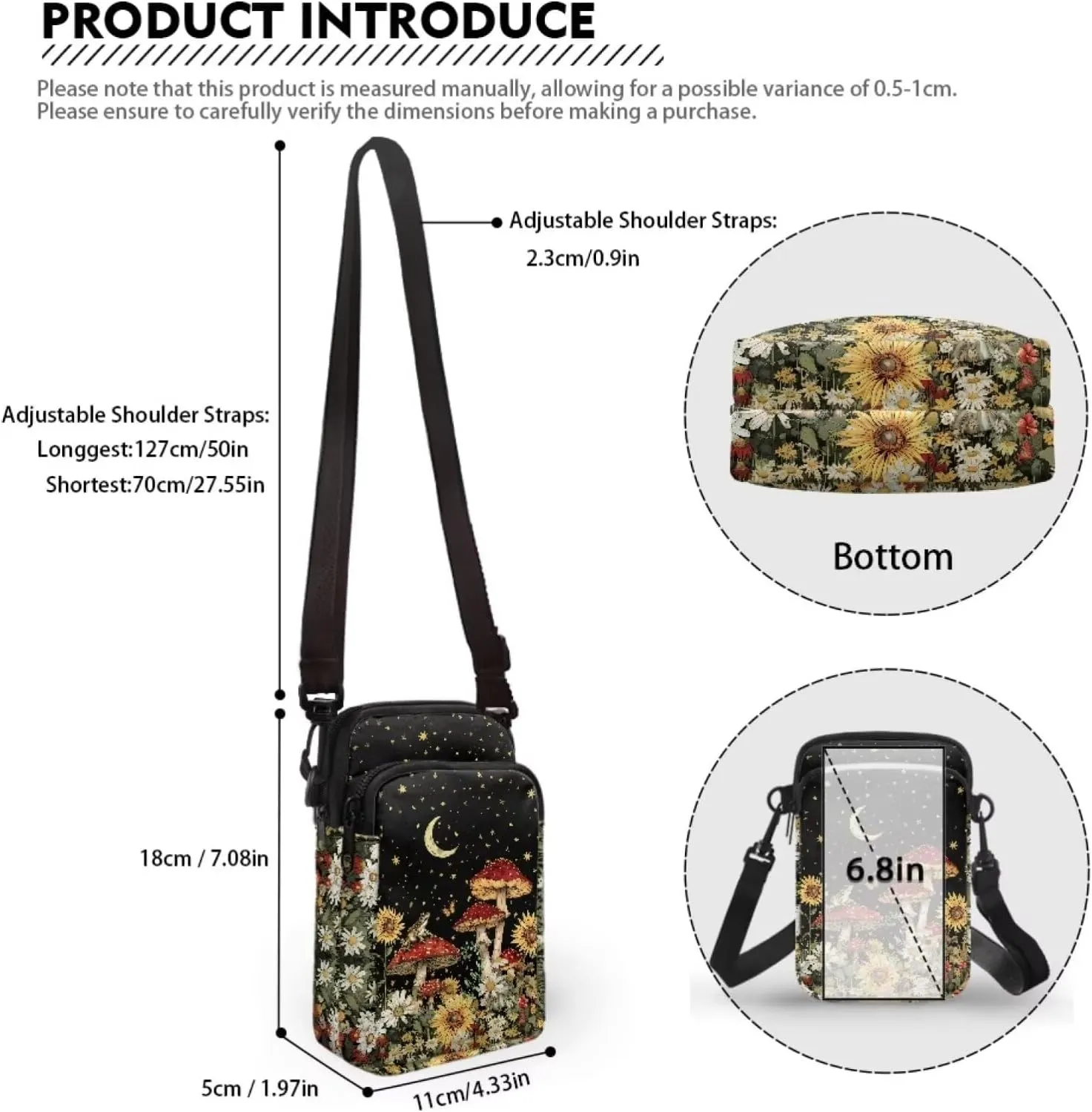 Crossbody Wallet Purses for Women Multi-function Card Holder Wallet with Double Layer Small Purse