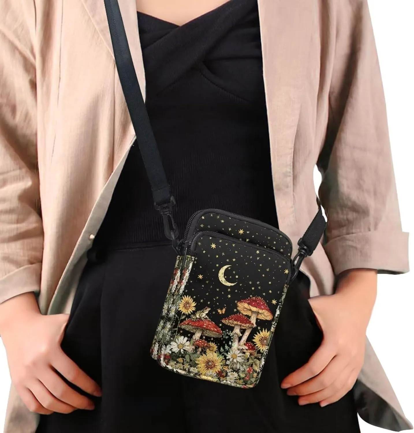 Crossbody Wallet Purses for Women Multi-function Card Holder Wallet with Double Layer Small Purse