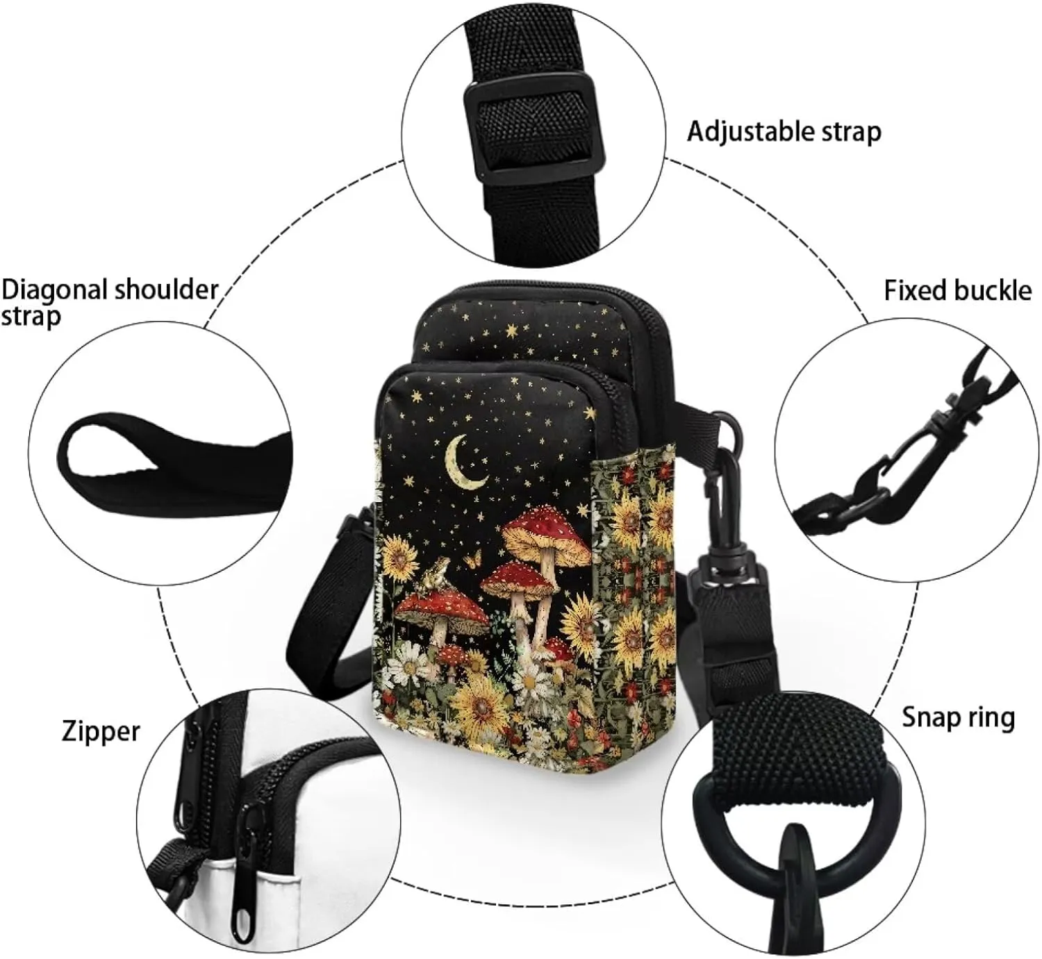 Crossbody Wallet Purses for Women Multi-function Card Holder Wallet with Double Layer Small Purse