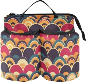 Cup Holder for Luggage Unique Retro Flowers Petal Colorful Abstract Luggage Accessories Travel Hold Two Coffee Mugs for Drink Beverages Caddy Coffee