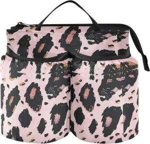 Cup Holder Luggage Upgraded Leopard Print Bottle Holder Luggage Travel Gifts for Flight Attendants Businessmen Travelers porta vaso para maleta