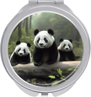 Cute Panda Portable Makeup Mirror, Sided Travel Hand Mirror Mini Folding Mirror for Precise Makeup Women Daily Use