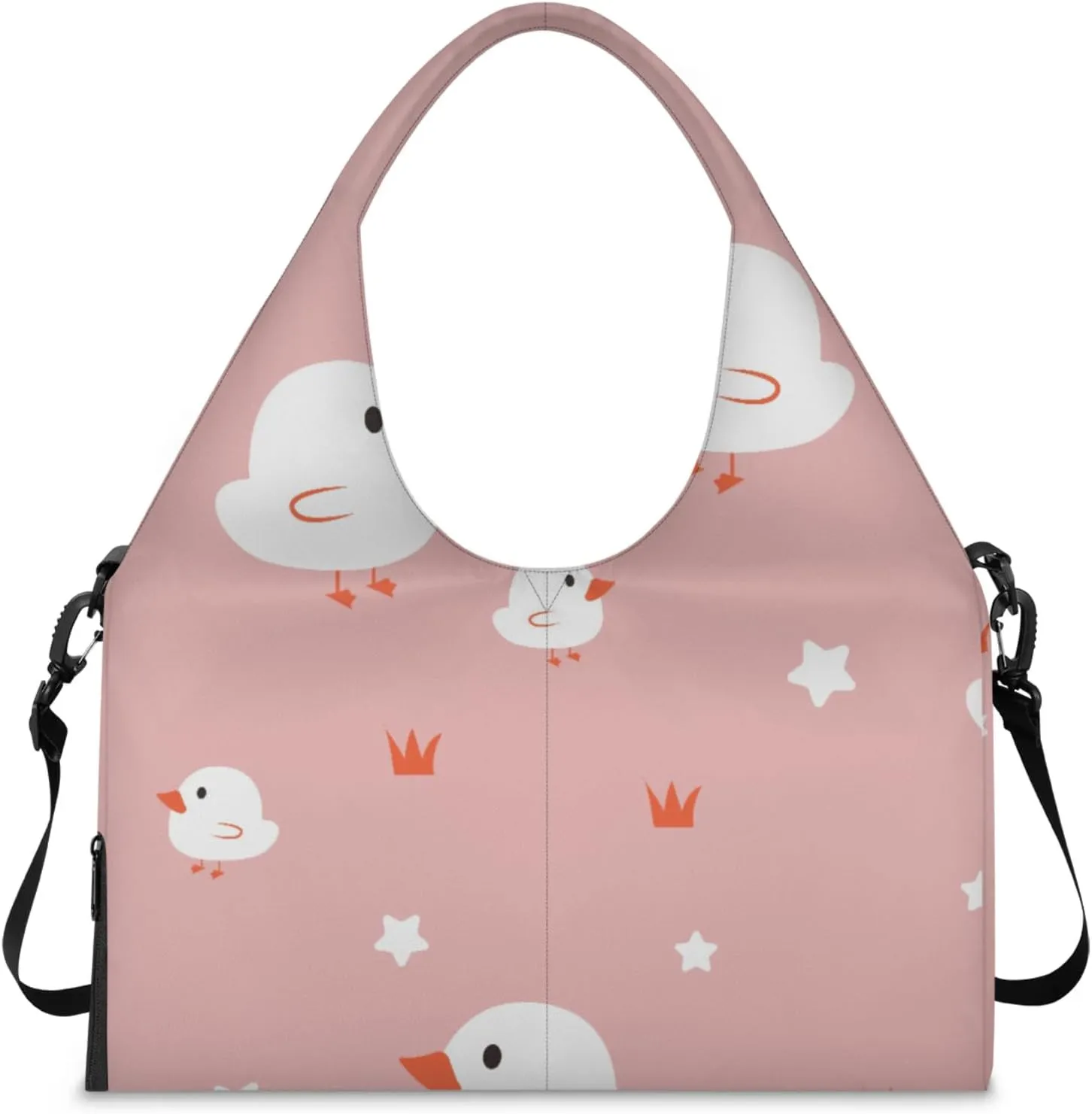 Cute White Ducks Gym Bag Yoga Mat Tote for Women with Shoes Compartment Lightweight Duffle Travel Carrier Wet Dry Storage Pockets Adjustable Pilates Mats Shoulder Bags for Sport Swim