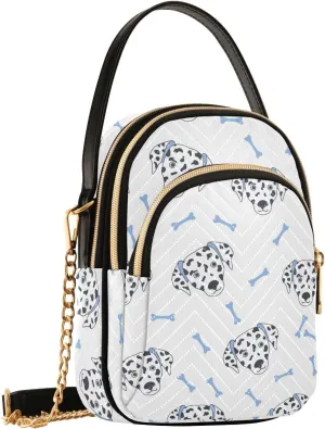 Dalmatian Dogs Bones White Crossbody Bags for Women Shouler Handbags Travel Sling Bag Fanny Pack Mini Phone Walley Purse