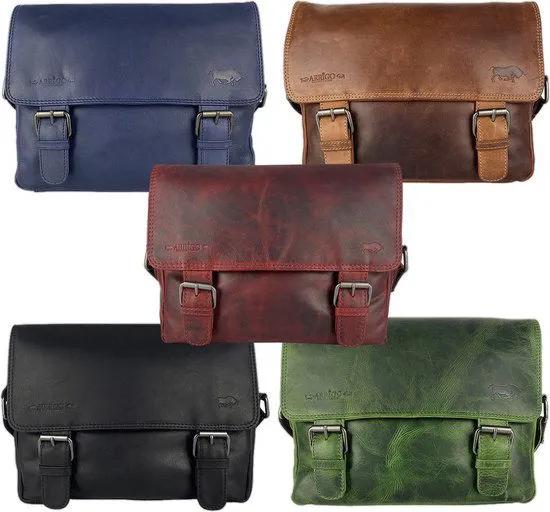 Dames Schoudertas - Cognac Leren Messenger Bag / Crossbody Tas