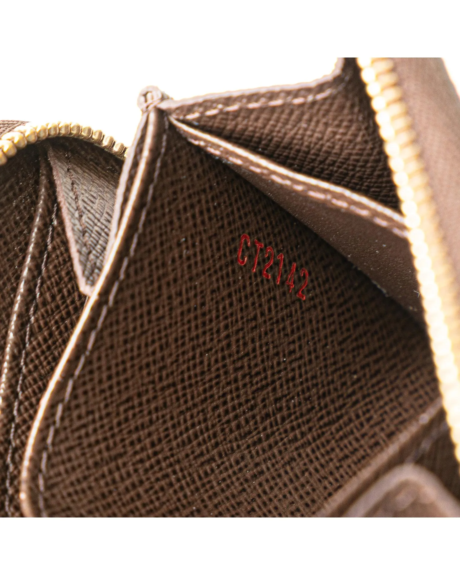 Damier Ebene Canvas Zip-Around Coin Purse with Interior Slip Pockets