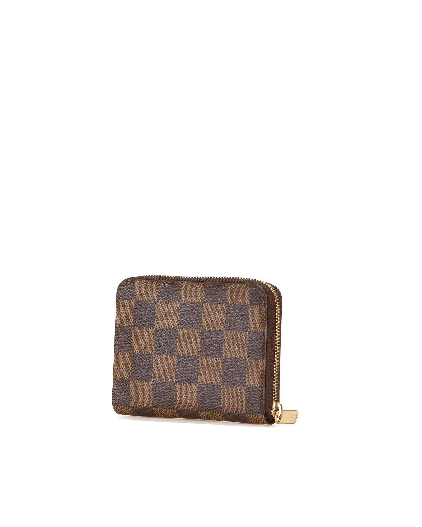 Damier Ebene Canvas Zip-Around Coin Purse with Interior Slip Pockets