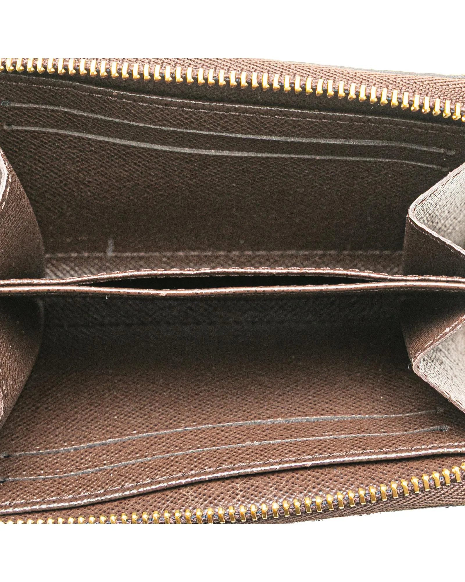 Damier Ebene Canvas Zip-Around Coin Purse with Interior Slip Pockets