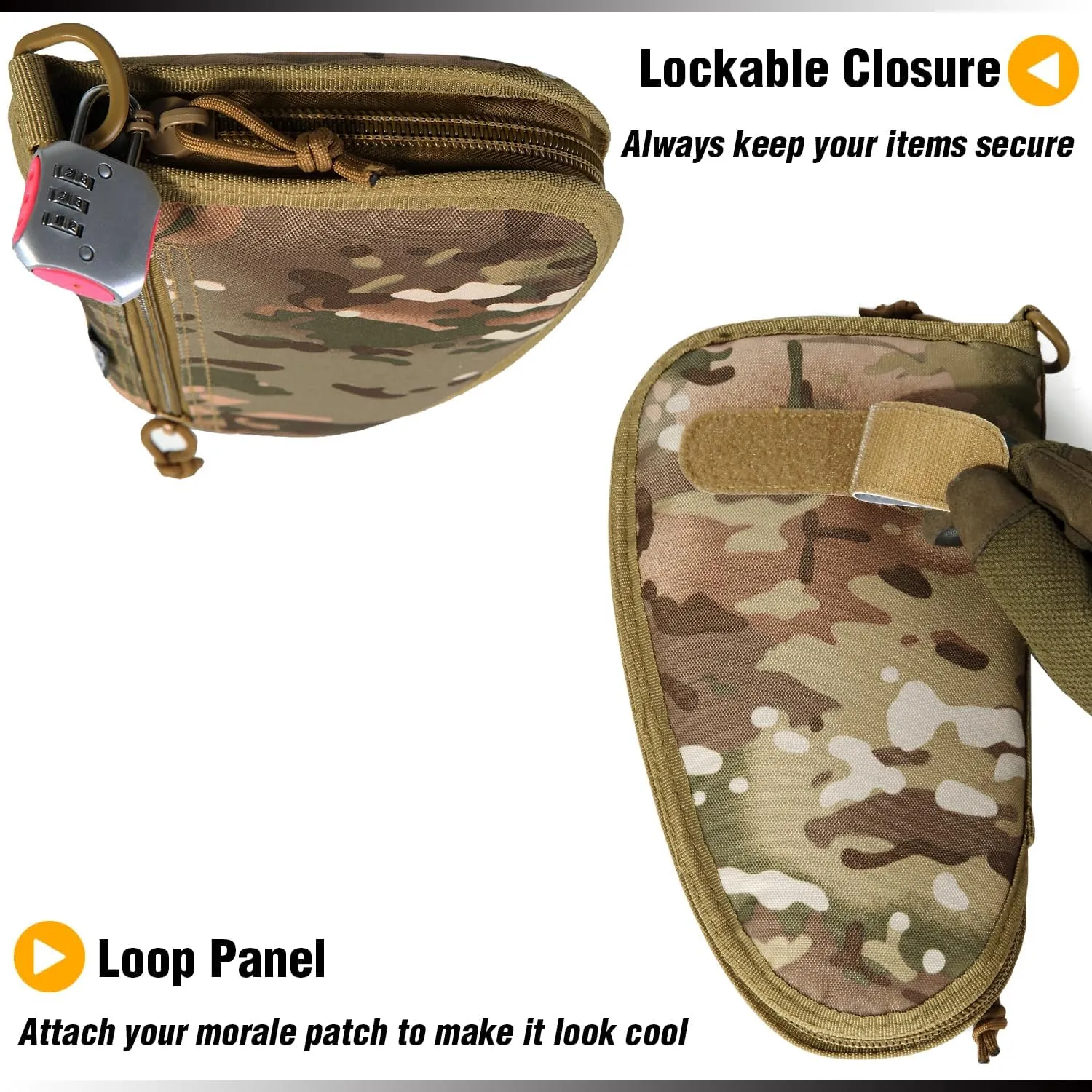 DBTAC Handgun Case Single Padded Pistol Bag W/Lockable Zipper, Removable & Reflective Patch for Shooting Range Outdoor Hunting, Available Length in 8.5" 10.5" 12.5" 14.5"