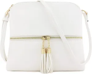 DELUXITY Lightweight Medium Crossbody Bag with Tassel