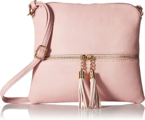DELUXITY Lightweight Medium Crossbody Bag with Tassel