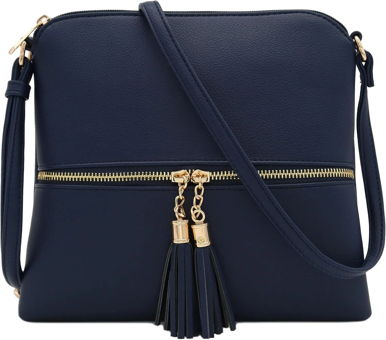 DELUXITY Lightweight Medium Crossbody Bag with Tassel