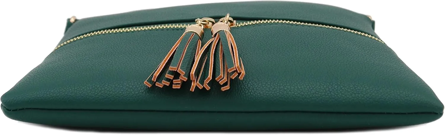 DELUXITY Lightweight Medium Crossbody Bag with Tassel