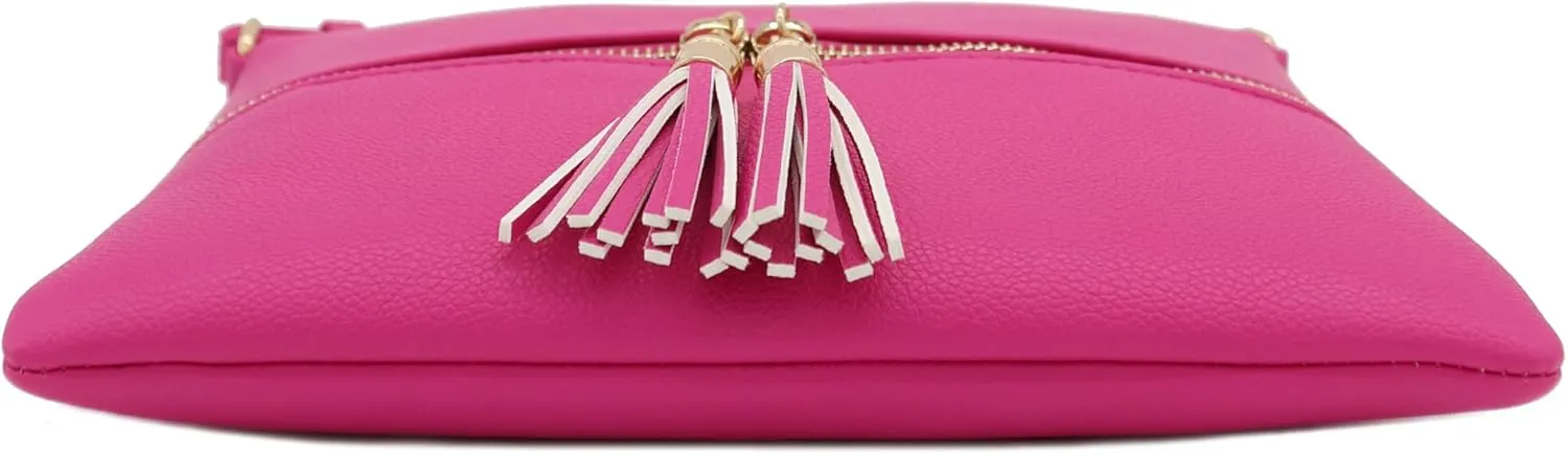 DELUXITY Lightweight Medium Crossbody Bag with Tassel
