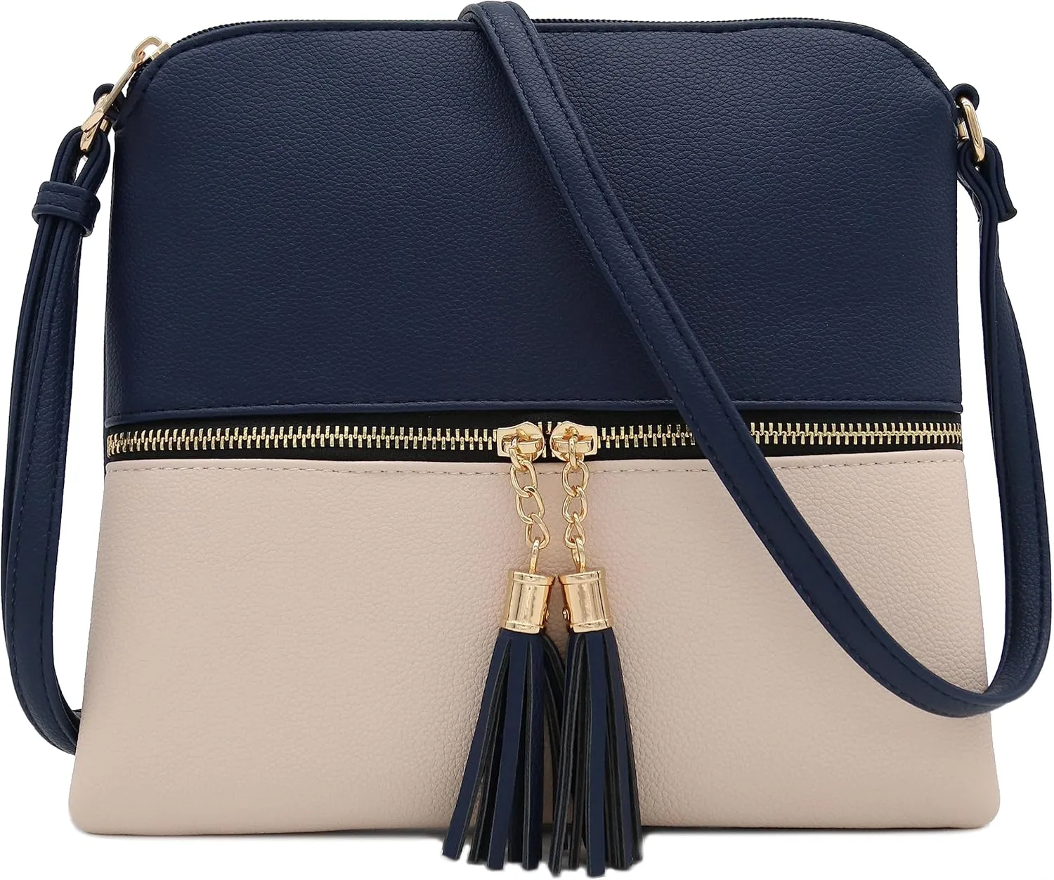 DELUXITY Lightweight Medium Crossbody Bag with Tassel