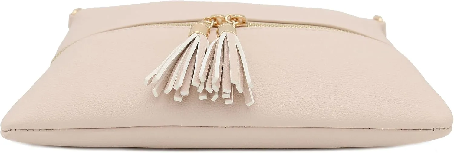 DELUXITY Lightweight Medium Crossbody Bag with Tassel