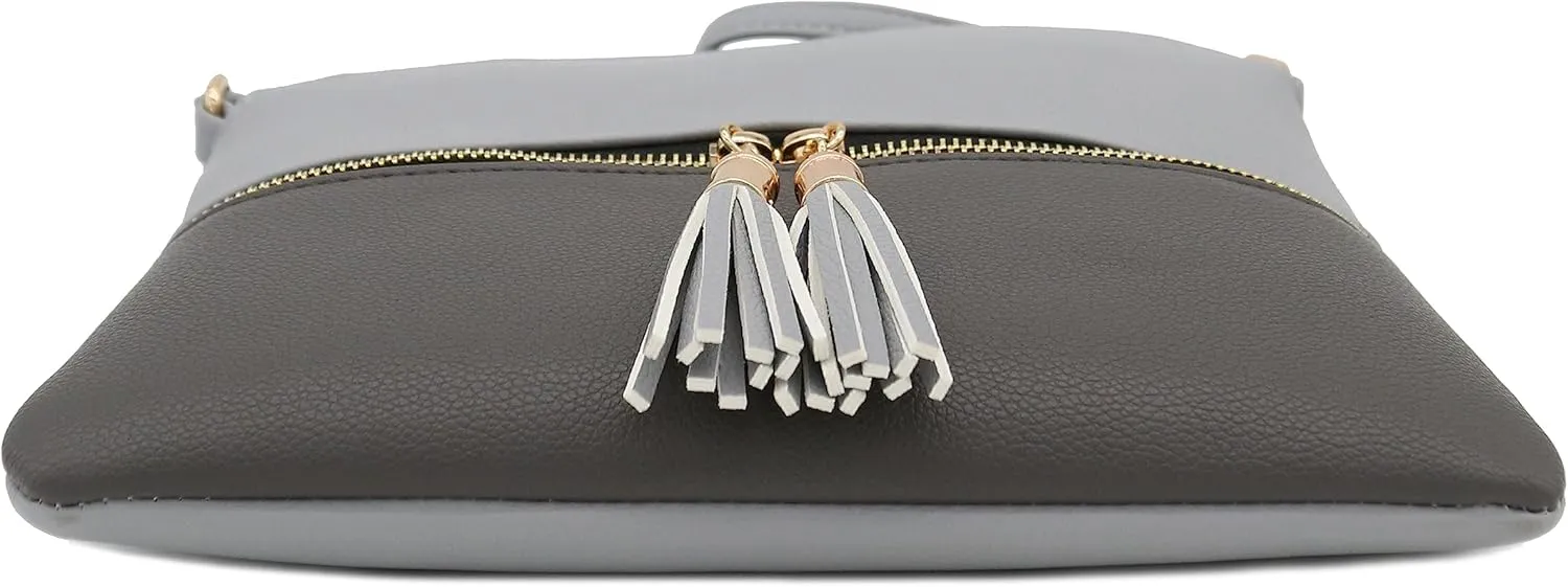 DELUXITY Lightweight Medium Crossbody Bag with Tassel