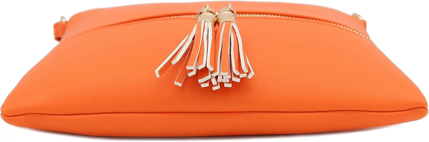 DELUXITY Lightweight Medium Crossbody Bag with Tassel