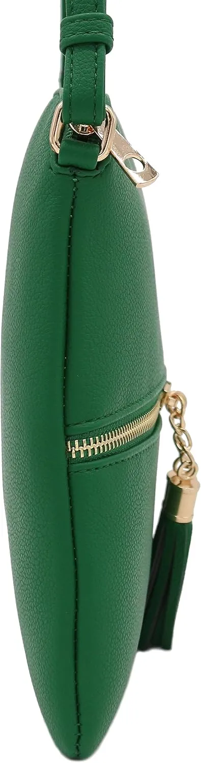 DELUXITY Lightweight Medium Crossbody Bag with Tassel