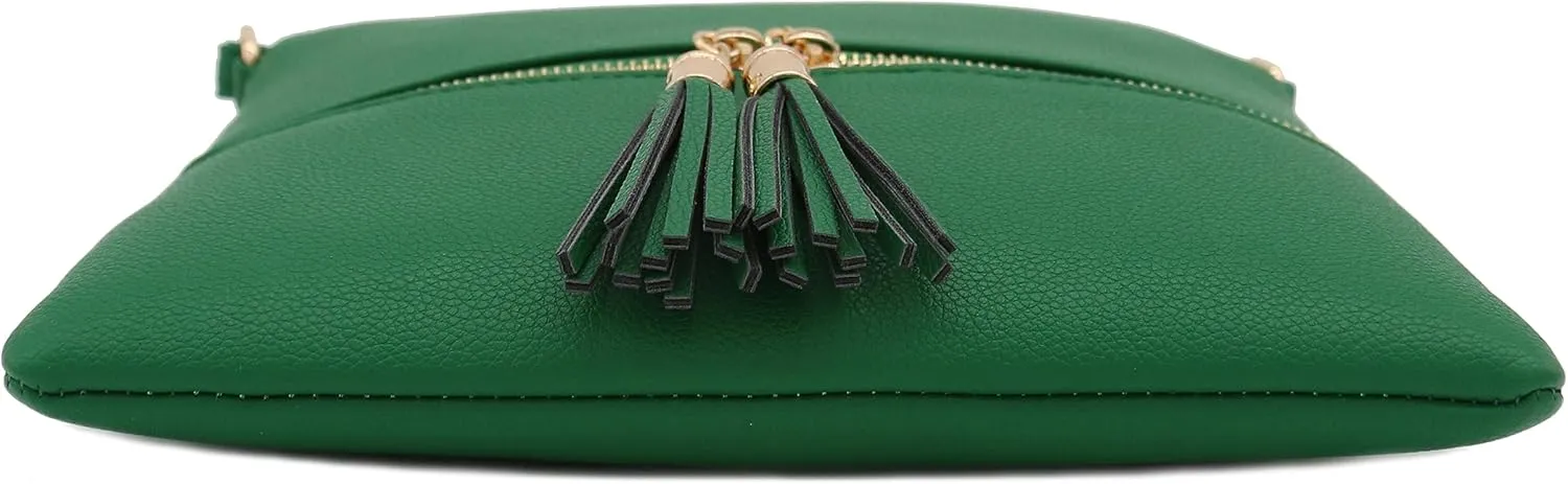 DELUXITY Lightweight Medium Crossbody Bag with Tassel