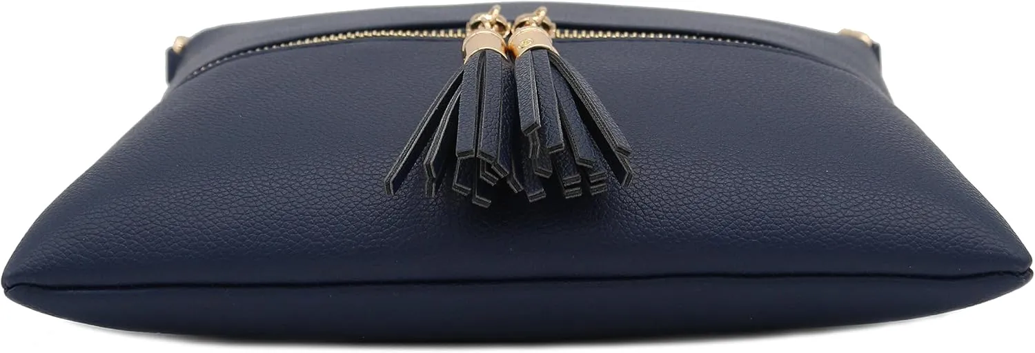 DELUXITY Lightweight Medium Crossbody Bag with Tassel